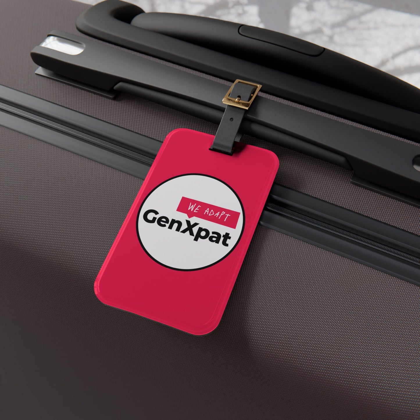 GenXpat logo Luggage Tag | red circle travel ID